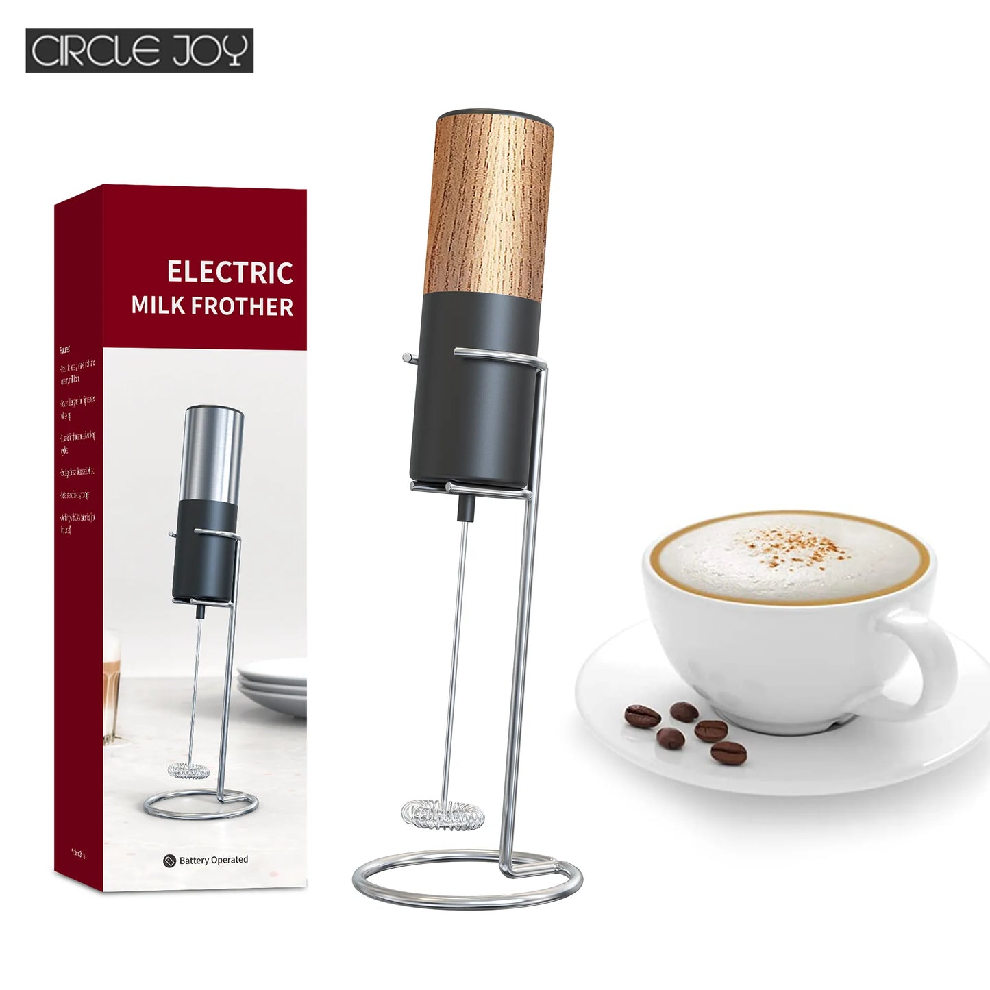 Circle joy Electric Milk Frother Mini Foamer Coffee Maker Egg Beater